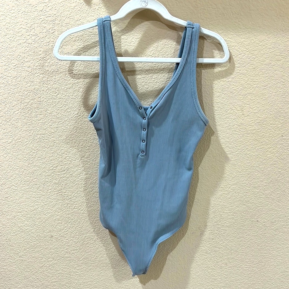 Abercrombie & Fitch Seamless Ribbed Henley Bodysuit